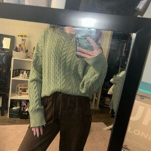 Philosophy Olive Cable Knit Sweater